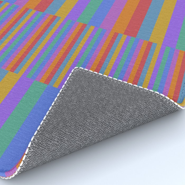 Mixed Stripes Pattern II Primary Rainbow Rug Gallery Image 4
