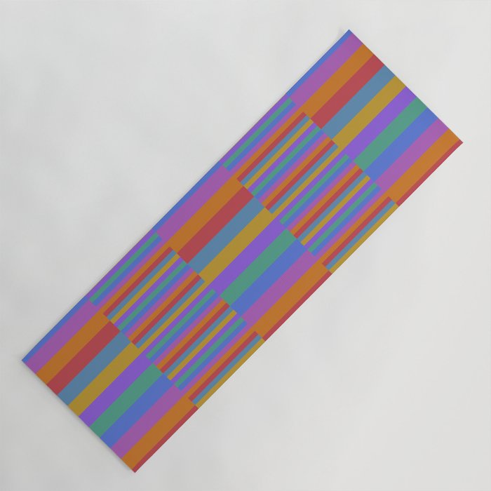 Mixed Stripes Pattern II Primary Rainbow Yoga Mat Gallery Image 1