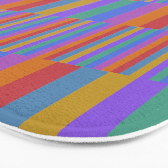 Mixed Stripes Pattern II Primary Rainbow Bath Mat Gallery Image 3