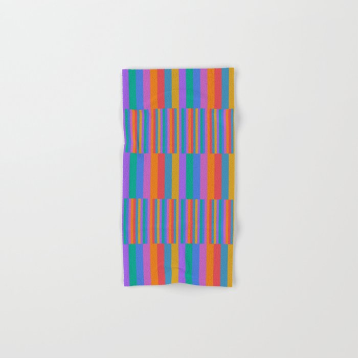 Mixed Stripes Pattern II Primary Rainbow Bath Towel Gallery Image 1