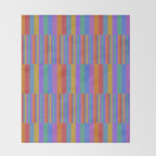 Mixed Stripes Pattern II Primary Rainbow Throw Blanket Gallery Image 2