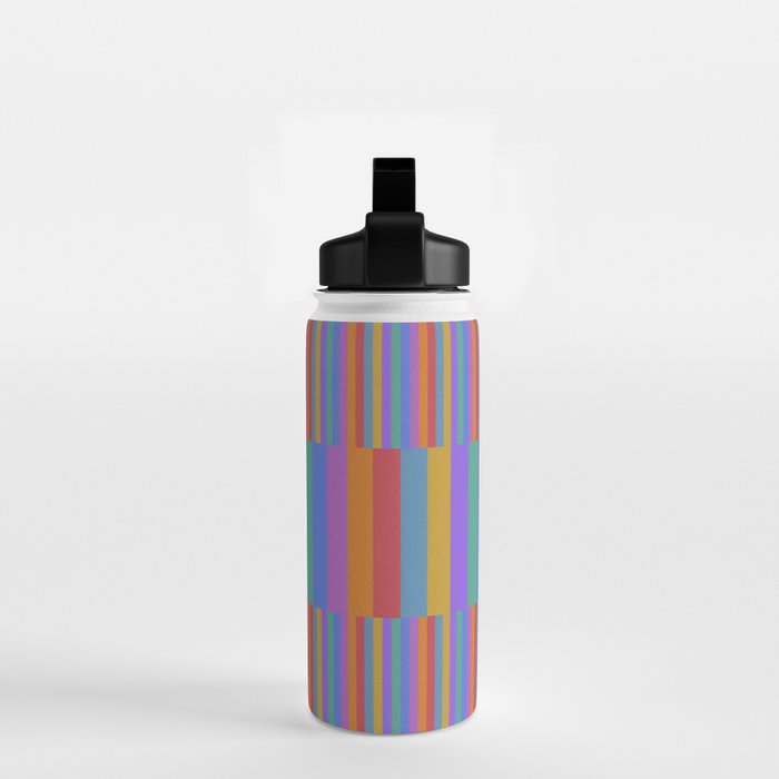 Mixed Stripes Pattern II Primary Rainbow Water Bottle Gallery Image 2