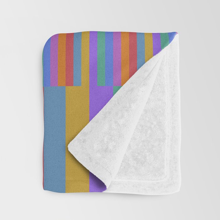 Mixed Stripes Pattern II Primary Rainbow Throw Blanket Gallery Image 3