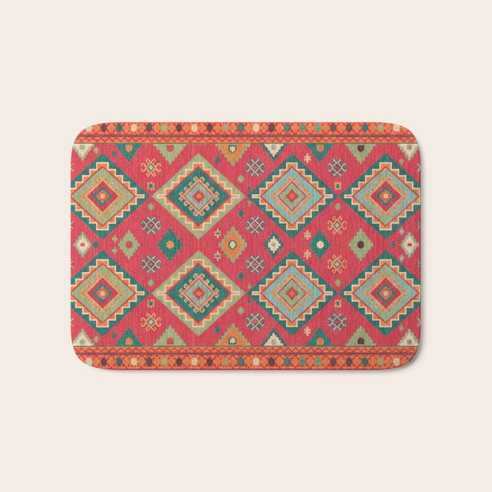 Moroccan Berber Kilim Pattern Bath Mat Gallery Image 1