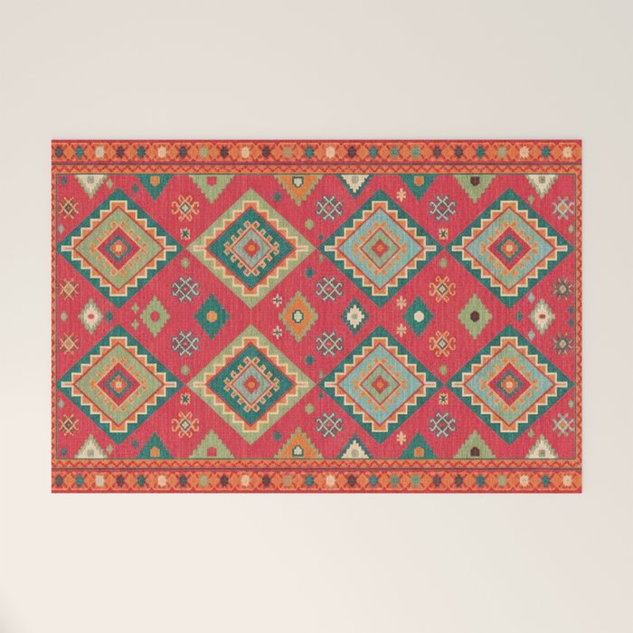 Moroccan Berber Kilim Pattern Welcome Mat Gallery Image 1