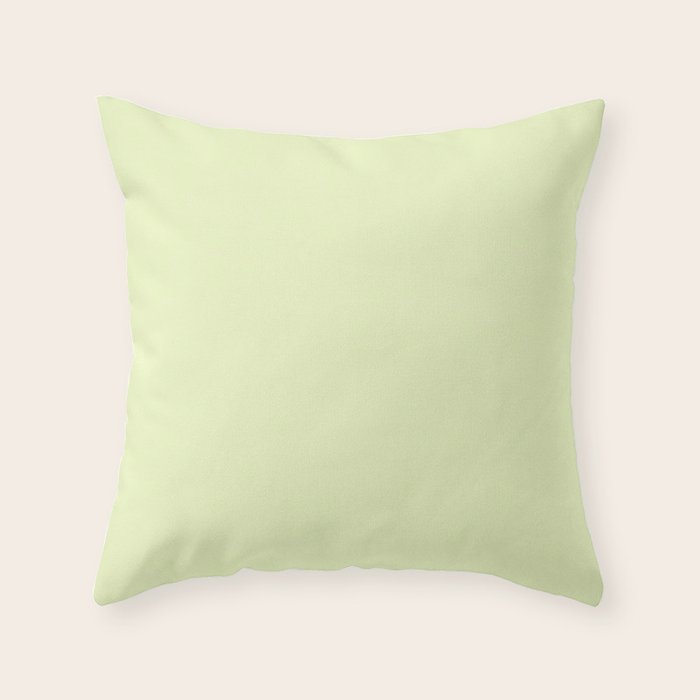 Pistachio Ice Cream Light Green Solid Throw Pillow Gallery Image 1