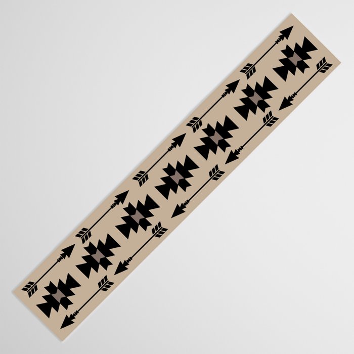 Southwestern Arrow Pattern 232 Black and Beige Table Runner Gallery Image 3
