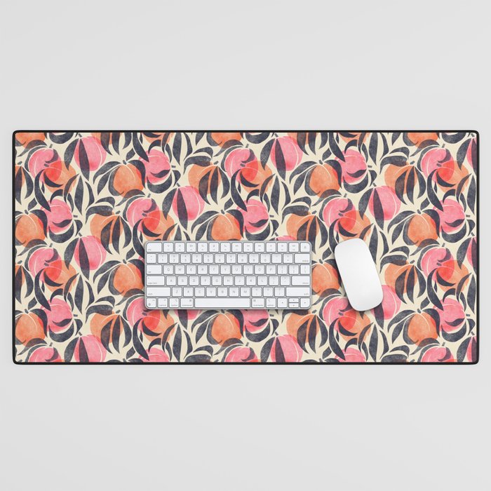 Peaches - pink & midnight  Desk Mat Gallery Image 1