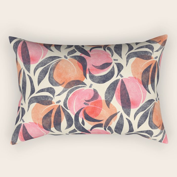 Peaches - pink & midnight  Rectangular Pillow Gallery Image 1