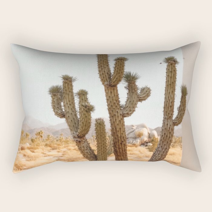 Sunset Cactus - Neutral Desert Wall Art Rectangular Pillow Gallery Image 1