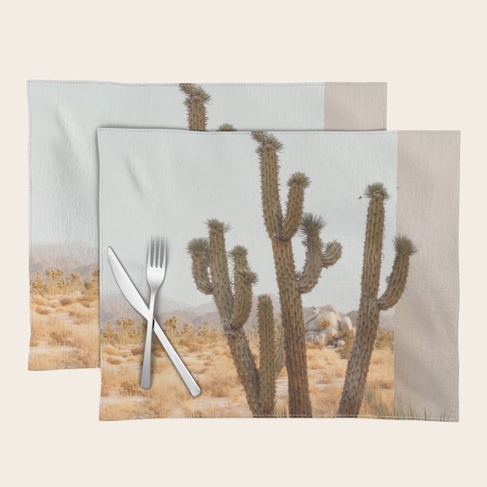 Sunset Cactus - Neutral Desert Wall Art Placemat Gallery Image 1