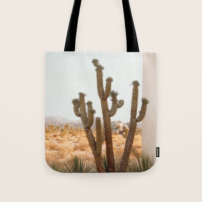 Sunset Cactus - Neutral Desert Wall Art Tote Bag Gallery Image 1