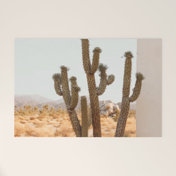 Sunset Cactus - Neutral Desert Wall Art Welcome Mat Gallery Image 1
