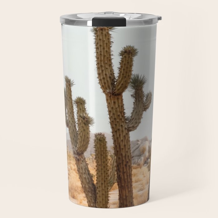 Sunset Cactus - Neutral Desert Wall Art Travel Mug Gallery Image 1