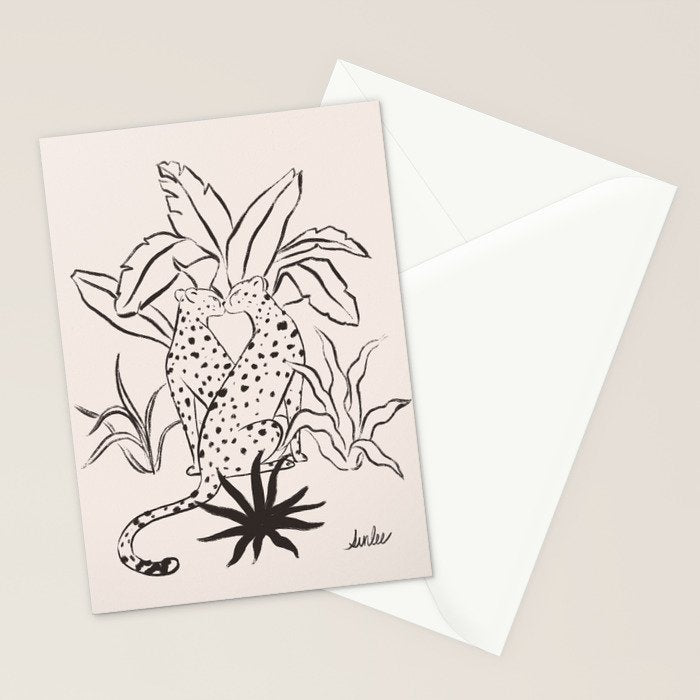 Cheetah Crush lines Stationery Card Gallery Image 2