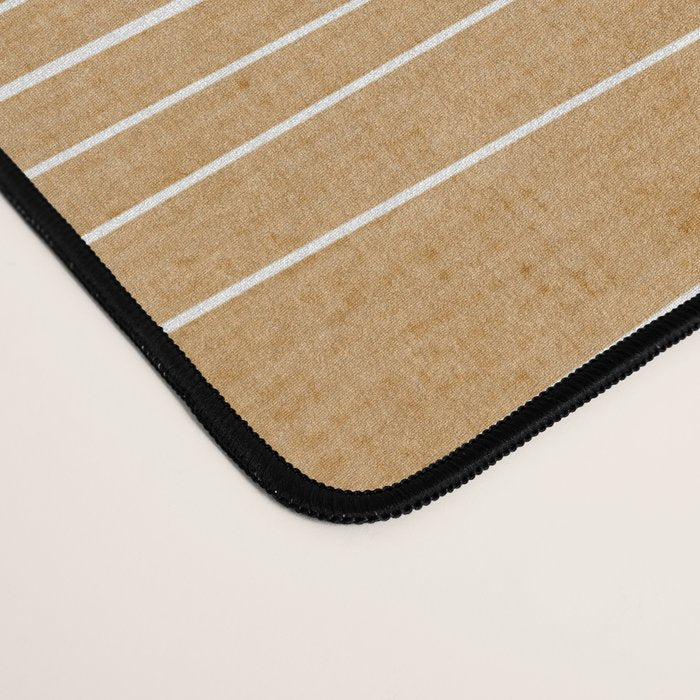 Mustard White Lines Minimalist Artwork Desk Mat Gallery Image 4