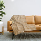Mustard White Lines Minimalist Artwork Throw Blanket Gallery Image 1