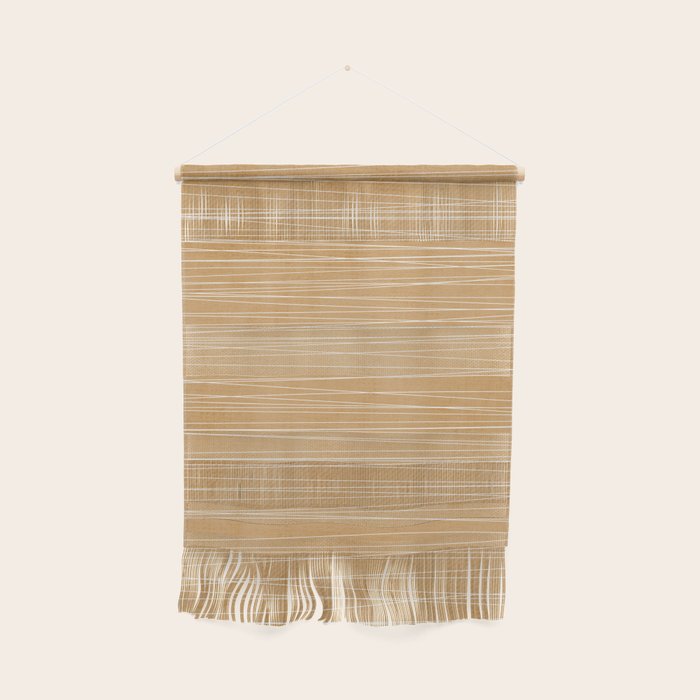 Mustard White Lines Minimalist Artwork Wall Hanging Gallery Image 1