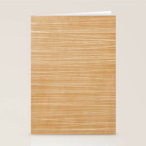 Mustard White Lines Minimalist Artwork Stationery Card Gallery Image 2