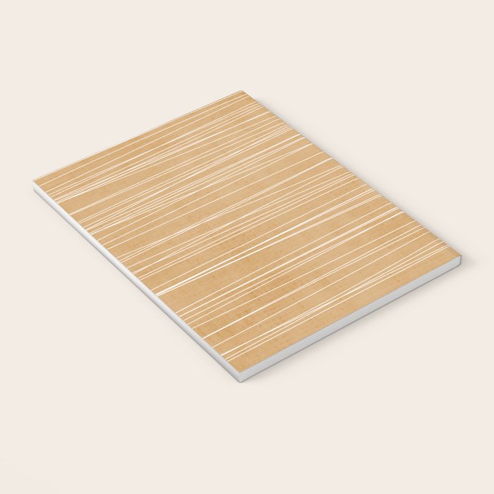 Mustard White Lines Minimalist Artwork Notebook Gallery Image 3