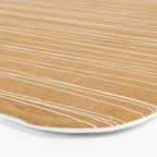 Mustard White Lines Minimalist Artwork Bath Mat Gallery Image 3