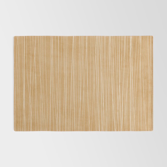 Mustard White Lines Minimalist Artwork Rug Gallery Image 2