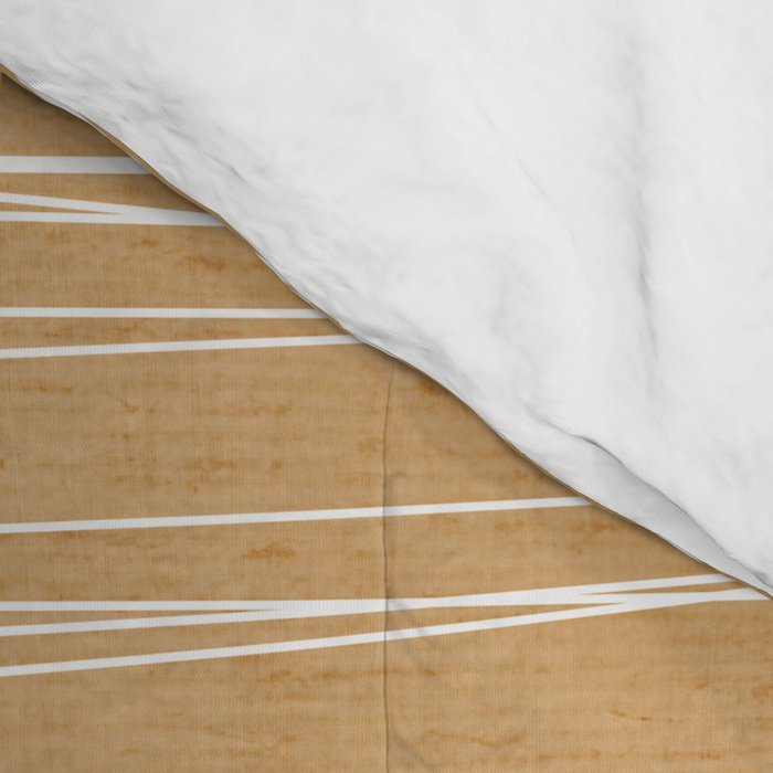 Mustard White Lines Minimalist Artwork Comforter Gallery Image 4