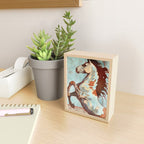 Horse Watercolor in Turqoise and Rust Mini Art Print Gallery Image 2