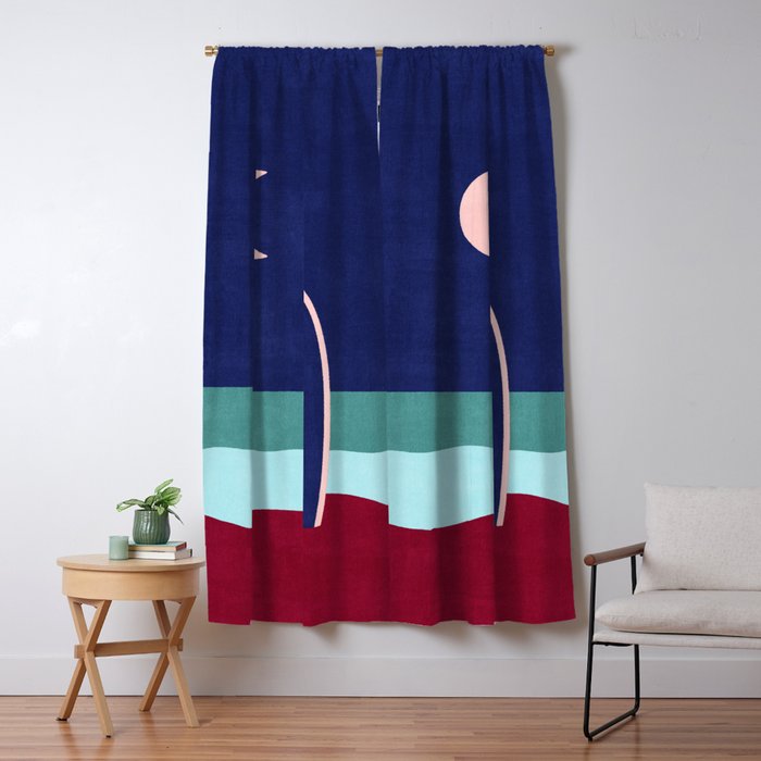LANDSHAPES - Beach - night Window Curtain Gallery Image 1