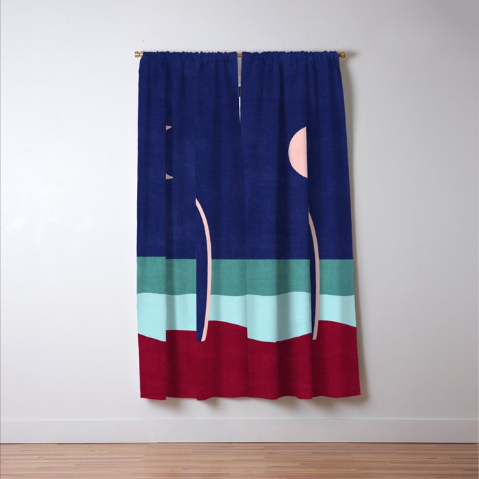 LANDSHAPES - Beach - night Window Curtain Gallery Image 3
