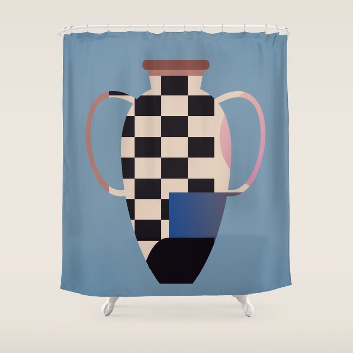Geometric Abstract Vase 2 Shower Curtain Gallery Image 1