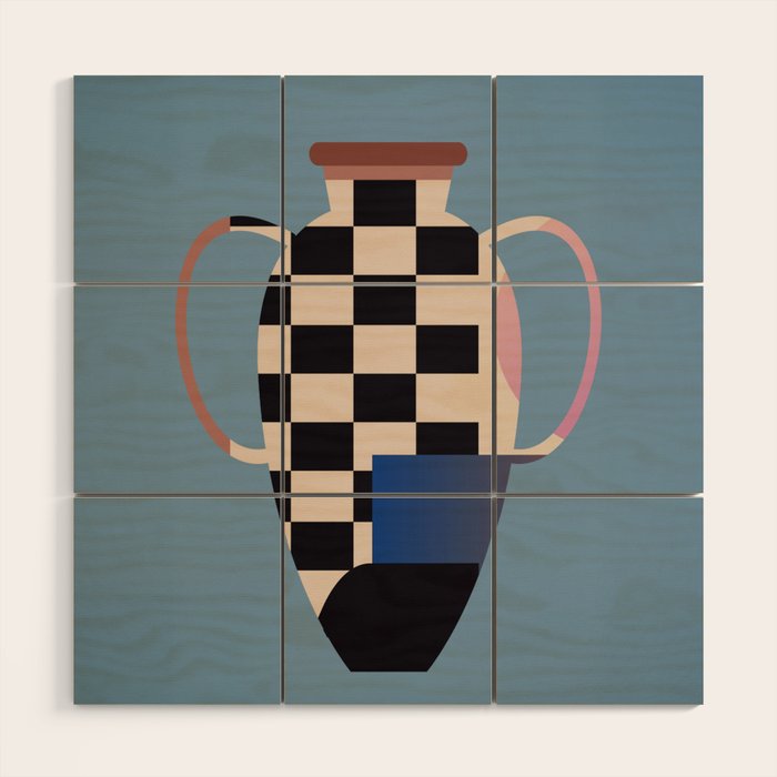 Geometric Abstract Vase 2 Wood Wall Art Gallery Image 1