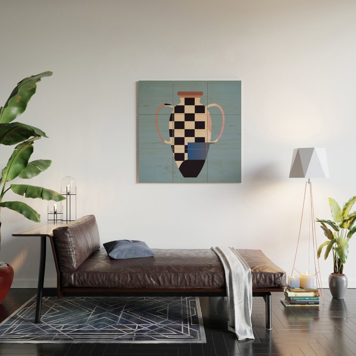 Geometric Abstract Vase 2 Wood Wall Art Gallery Image 2