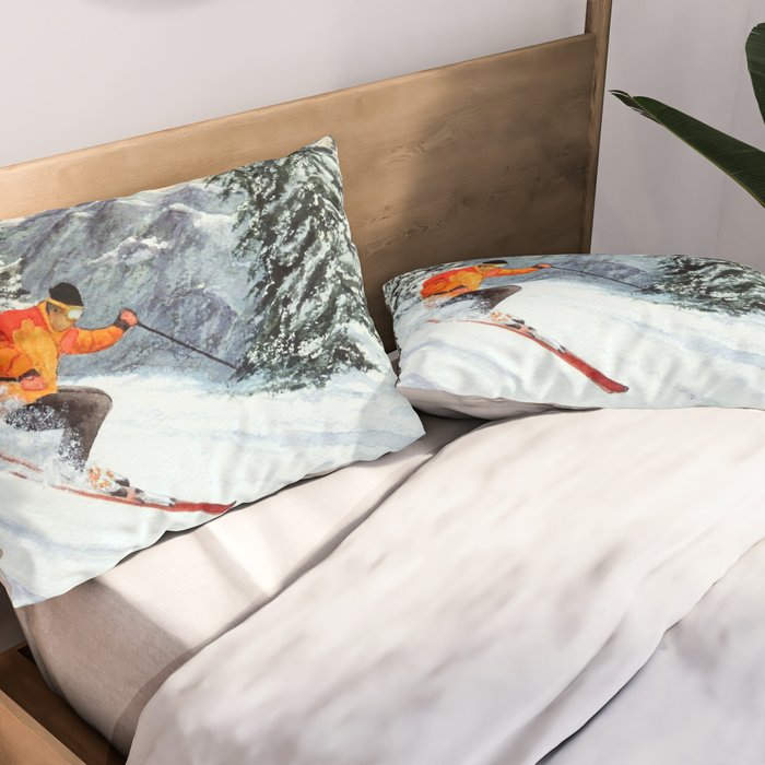 Skiing The Clear Leader Pillow Sham Gallery Image 2