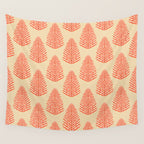 Pink and Red Organic Leaf Wall Tapestry Gallery Image 4