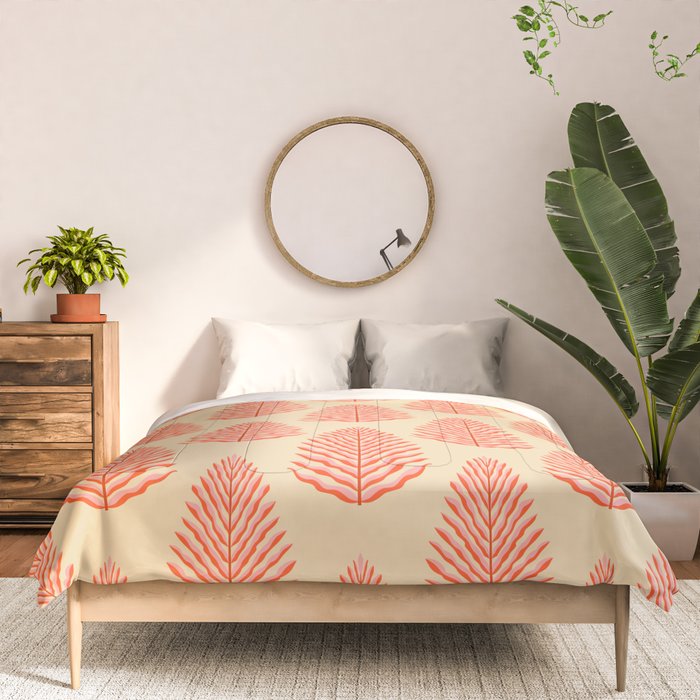Pink and Red Organic Leaf Comforter Gallery Image 3