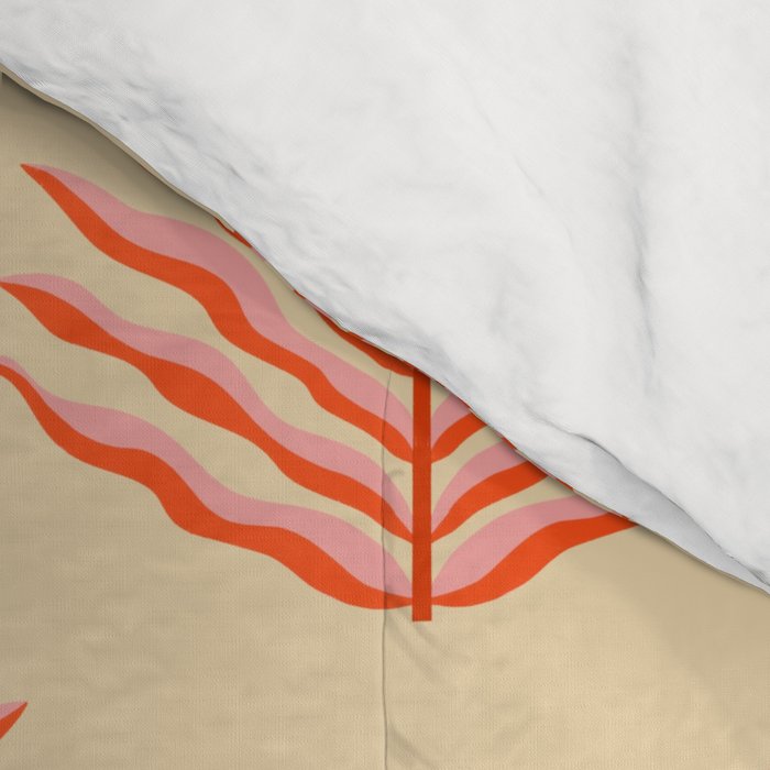 Pink and Red Organic Leaf Comforter Gallery Image 4