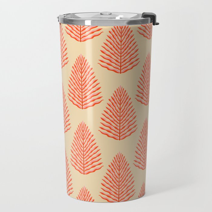 Pink and Red Organic Leaf Travel Mug Gallery Image 2