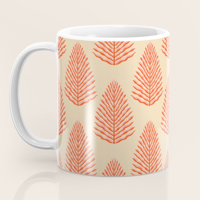 Pink and Red Organic Leaf Coffee Mug Gallery Image 3