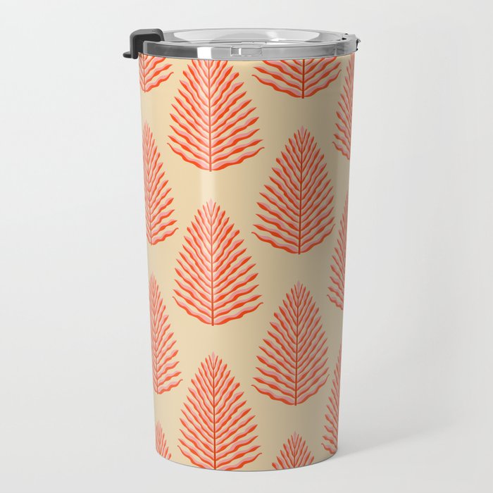 Pink and Red Organic Leaf Travel Mug Gallery Image 3
