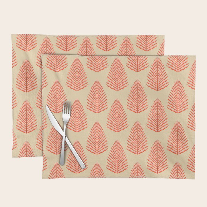 Pink and Red Organic Leaf Placemat Gallery Image 1