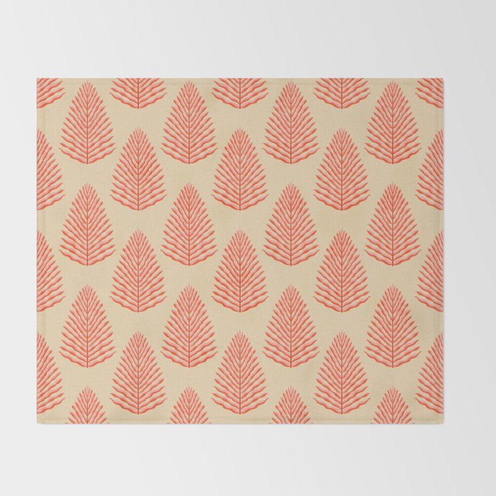 Pink and Red Organic Leaf Throw Blanket Gallery Image 2