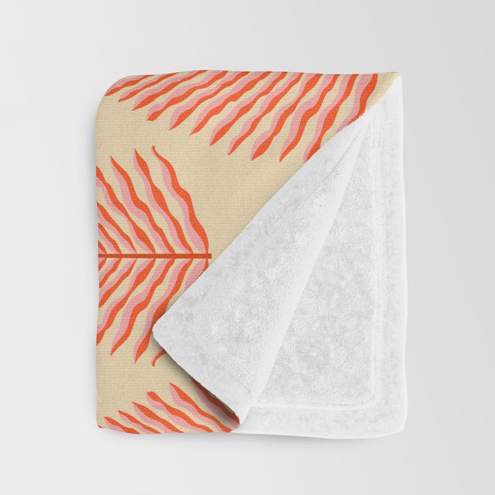 Pink and Red Organic Leaf Throw Blanket Gallery Image 3