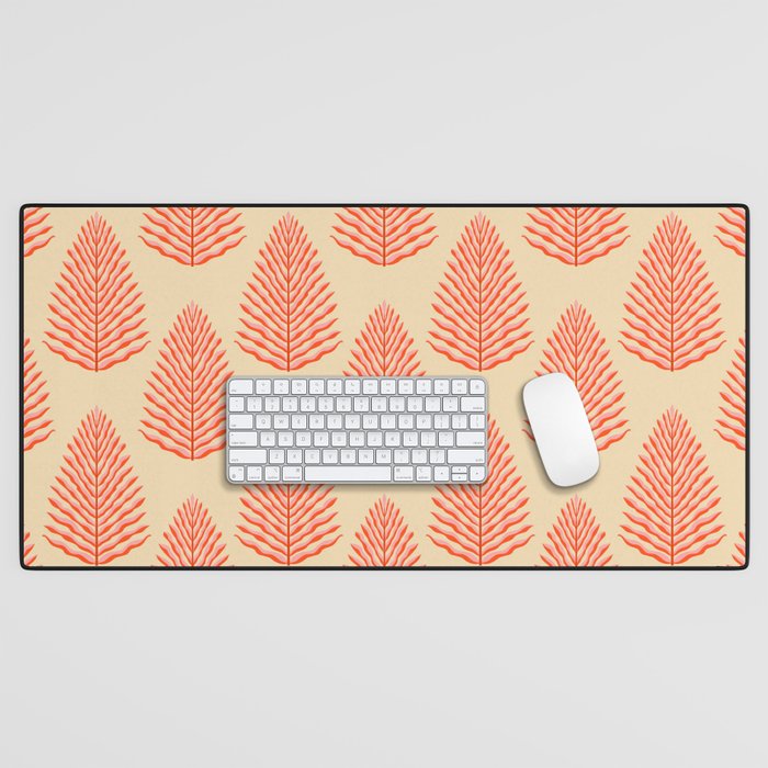 Pink and Red Organic Leaf Desk Mat Gallery Image 1