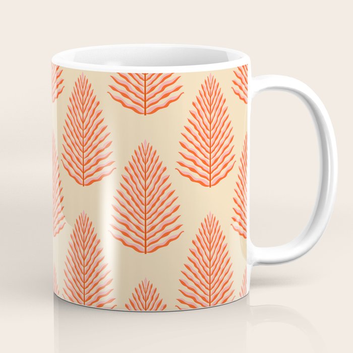 Pink and Red Organic Leaf Coffee Mug Gallery Image 1