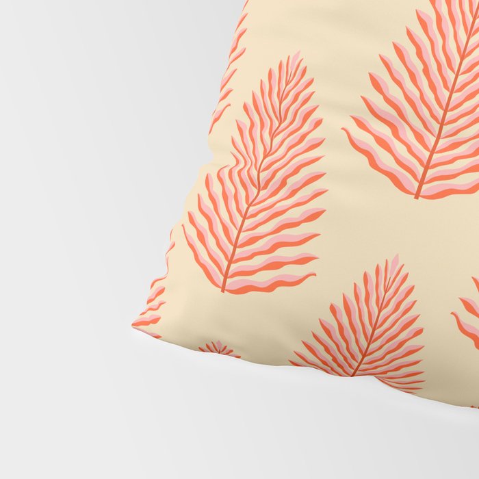 Pink and Red Organic Leaf Pillow Sham Gallery Image 4