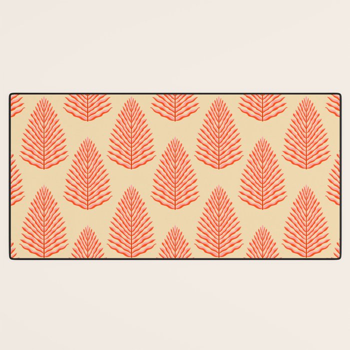 Pink and Red Organic Leaf Desk Mat Gallery Image 3
