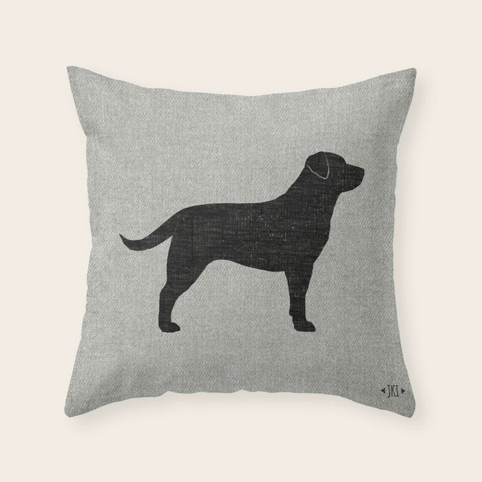 Black Labrador Retriever Dog Silhouette Throw Pillow Gallery Image 6
