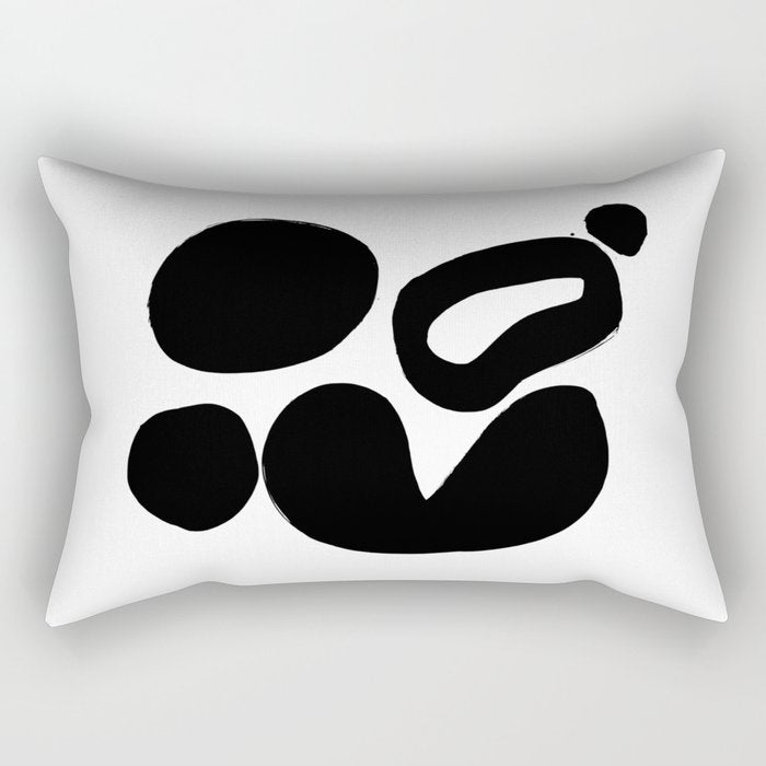 Ink Pond White Background Rectangular Pillow Gallery Image 1