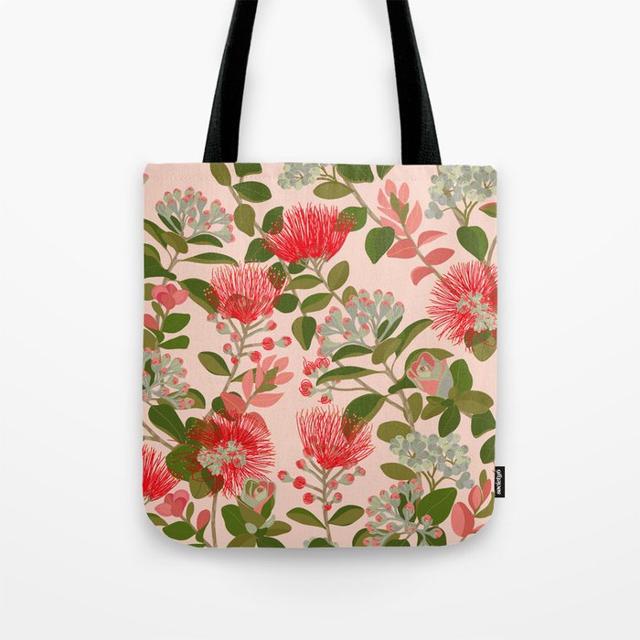 Ohia Lehua Tree on Pink Tote Bag Gallery Image 1